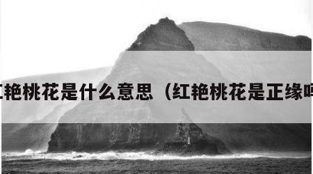 红艳桃花是什么意思（红艳桃花是正缘吗）