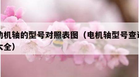 电动机轴的型号对照表图（电机轴型号查询尺寸大全）