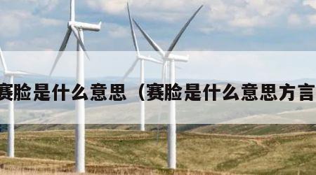 赛脸是什么意思（赛脸是什么意思方言）