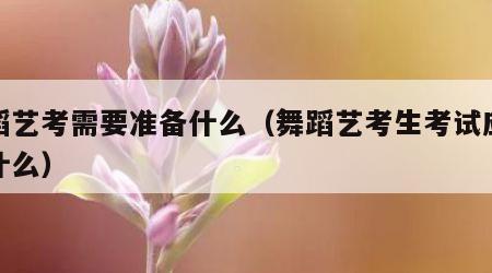 舞蹈艺考需要准备什么（舞蹈艺考生考试应该备什么）