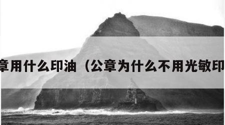 公章用什么印油（公章为什么不用光敏印章）