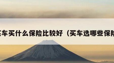 买车买什么保险比较好（买车选哪些保险）