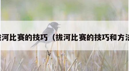 拔河比赛的技巧（拔河比赛的技巧和方法）