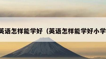 英语怎样能学好（英语怎样能学好小学）