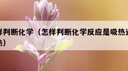 怎样判断化学（怎样判断化学反应是吸热还是放热）