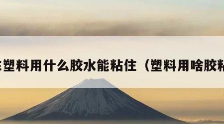 生塑料用什么胶水能粘住（塑料用啥胶粘）