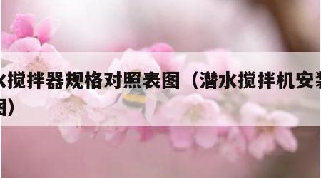 潜水搅拌器规格对照表图（潜水搅拌机安装示意图）