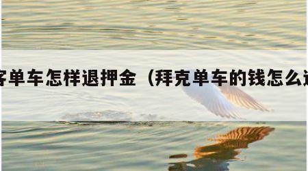 拜客单车怎样退押金（拜克单车的钱怎么退回）