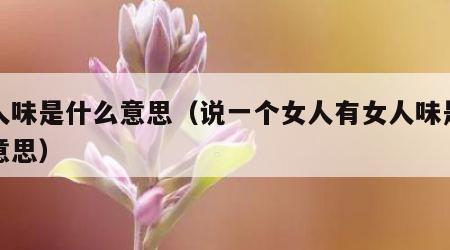 女人味是什么意思（说一个女人有女人味是什么意思）