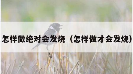 怎样做绝对会发烧（怎样做才会发烧）