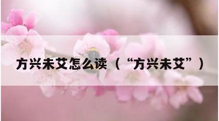 方兴未艾怎么读（“方兴未艾”）