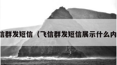 飞信群发短信（飞信群发短信展示什么内容）