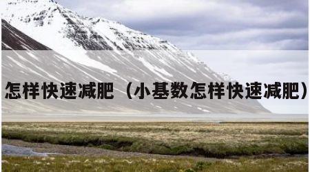 怎样快速减肥（小基数怎样快速减肥）