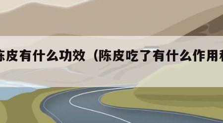 老陈皮有什么功效（陈皮吃了有什么作用和功效）