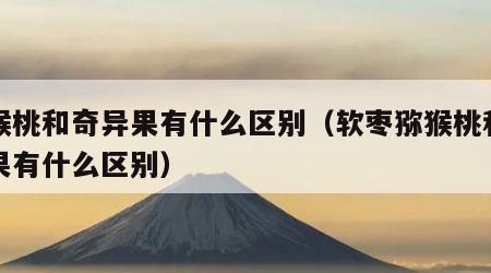 猕猴桃和奇异果有什么区别（软枣猕猴桃和奇异果有什么区别）