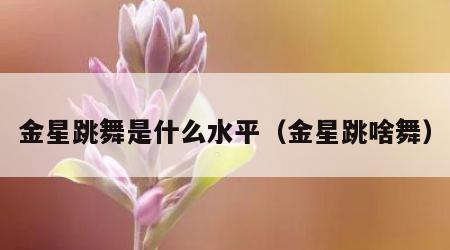 金星跳舞是什么水平（金星跳啥舞）