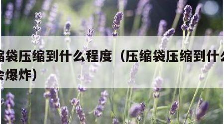 压缩袋压缩到什么程度（压缩袋压缩到什么程度会爆炸）