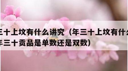 年三十上坟有什么讲究（年三十上坟有什么讲究年三十贡品是单数还是双数）