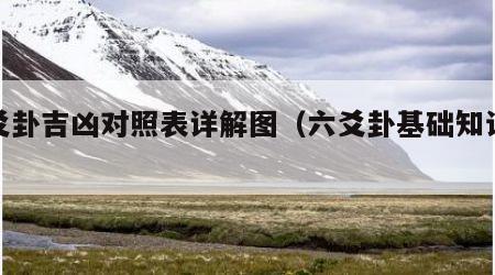 六爻卦吉凶对照表详解图（六爻卦基础知识详解）