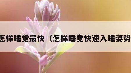怎样睡觉最快（怎样睡觉快速入睡姿势）
