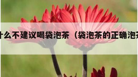 为什么不建议喝袋泡茶（袋泡茶的正确泡茶方法）