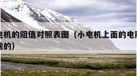 小电机的阻值对照表图（小电机上面的电阻是干啥的）