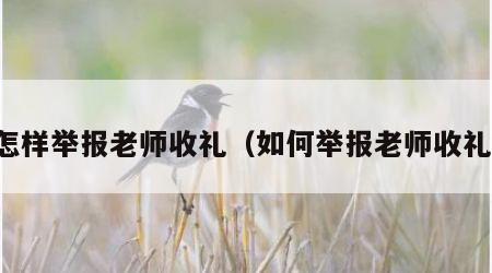 怎样举报老师收礼（如何举报老师收礼）