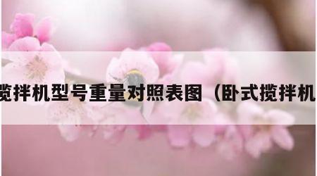 揽拌机型号重量对照表图（卧式揽拌机）