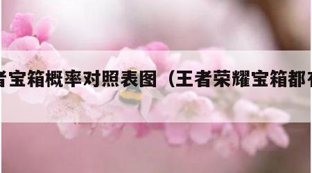 王者宝箱概率对照表图（王者荣耀宝箱都有什么）