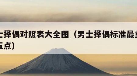 男士择偶对照表大全图（男士择偶标准最重要的五点）