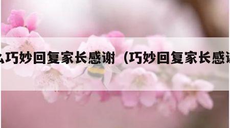 怎么巧妙回复家长感谢（巧妙回复家长感谢合集）