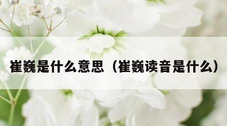 崔巍是什么意思（崔巍读音是什么）