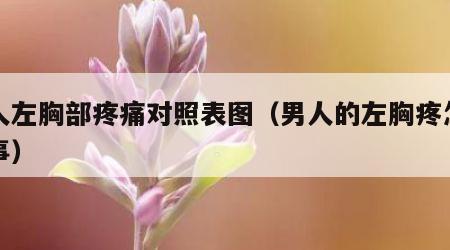 男人左胸部疼痛对照表图（男人的左胸疼怎么回事）