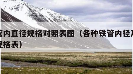 铁管内直径规格对照表图（各种铁管内径及外径规格表）