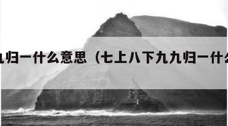 九九归一什么意思（七上八下九九归一什么意思）