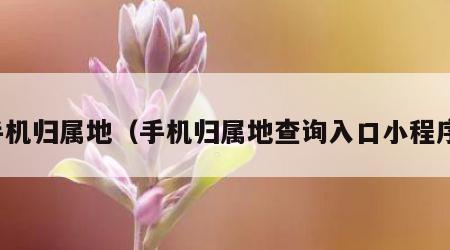 手机归属地（手机归属地查询入口小程序）