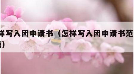 怎样写入团申请书（怎样写入团申请书范文10篇）