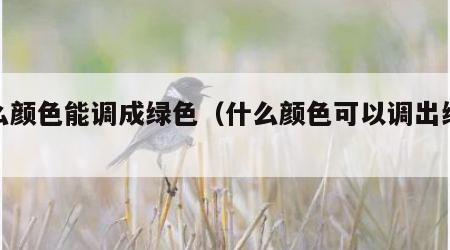 什么颜色能调成绿色（什么颜色可以调出绿色来）