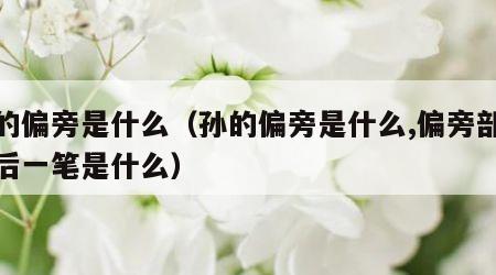 孙的偏旁是什么（孙的偏旁是什么,偏旁部首最后一笔是什么）
