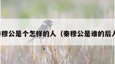 秦穆公是个怎样的人（秦穆公是谁的后人）