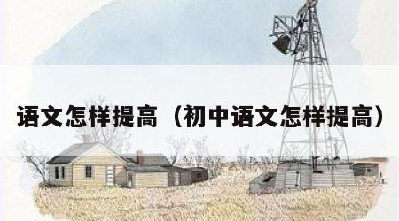 语文怎样提高（初中语文怎样提高）