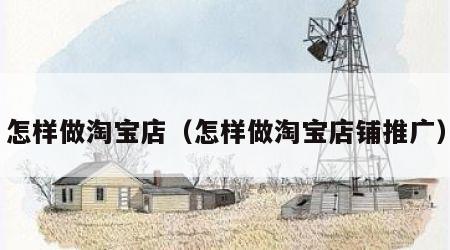 怎样做淘宝店（怎样做淘宝店铺推广）