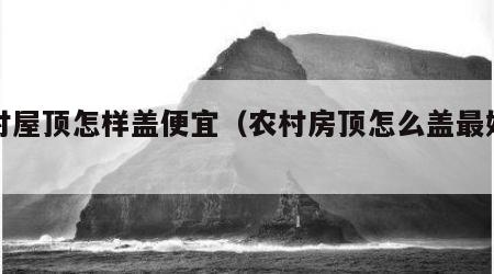 农村屋顶怎样盖便宜（农村房顶怎么盖最好图片）