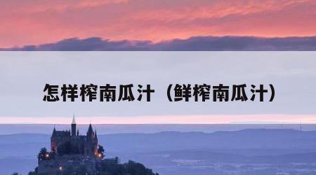 怎样榨南瓜汁（鲜榨南瓜汁）