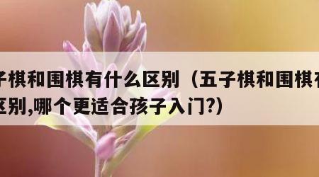 五子棋和围棋有什么区别（五子棋和围棋有什么区别,哪个更适合孩子入门?）