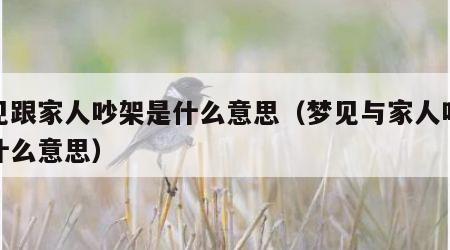 梦见跟家人吵架是什么意思（梦见与家人吵架是什么意思）