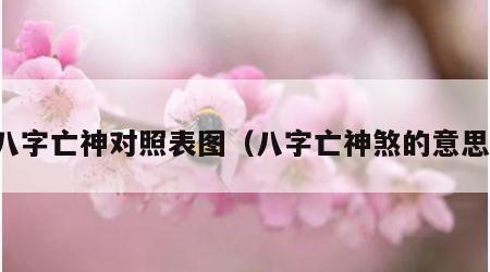 八字亡神对照表图（八字亡神煞的意思）
