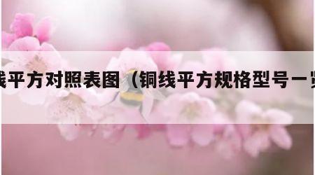 铜线平方对照表图（铜线平方规格型号一览表）