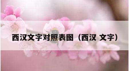 西汉文字对照表图（西汉 文字）