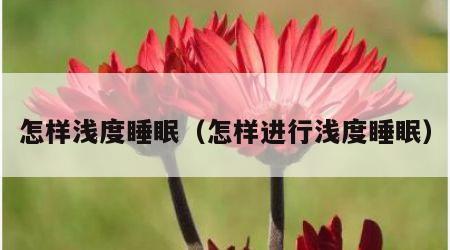 怎样浅度睡眠（怎样进行浅度睡眠）